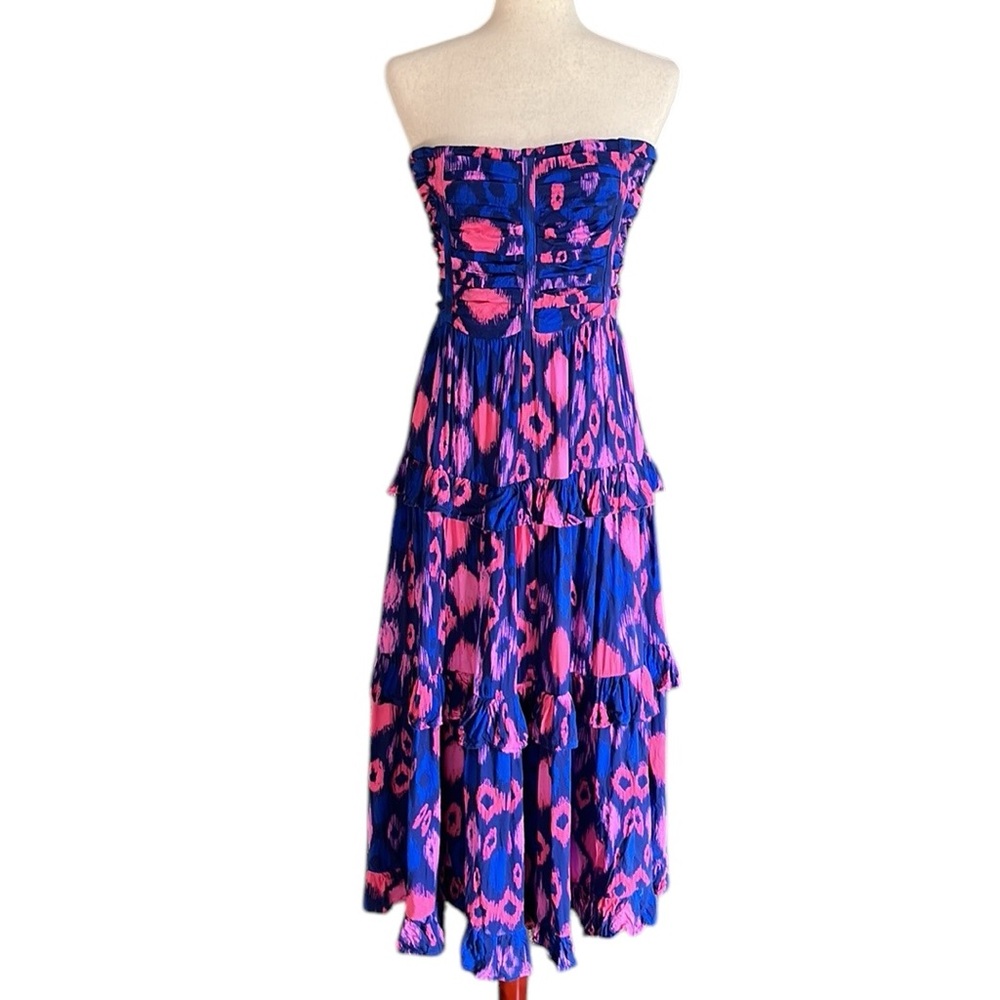 Natasha Gan Strapless Floral Midi Dress